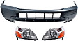 2003 Honda Pilot EX - 3-Piece Kit Front Primed Bumper Cover,  Includes (1) Bumper Cover and (2) Headlight