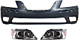 2009-2010 Hyundai Sonata - 3-Piece Kit Driver and Passenger Side Halogen Headlight, With bulb(s), OE Replacement, CAPA Certified, Includes (1) Bumper Cover and (2) Headlight