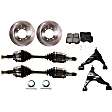 2006 Toyota Tacoma Base - 8-Piece Kit Front, Driver and Passenger Side Axle Assembly,  6 Lug, With Standard Neoprene Outboard Boot, New, 4WD, 2.7L 4Cyl  Includes (2) Axle Assembly, (2) Brake Disc, (1) Brake Pad Set, and (2) Control Arm