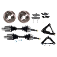 7-Piece Kit Front, Driver and Passenger Side Axle Assembly - New 7-Piece Kit 4WD, Includes (2) Brake Disc, (1) Brake Pad Set, (2) Control Arm and (2) Axle Assembly