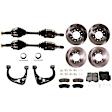 12-Piece Kit Front Axle Assembly, 4WD, includes Brake Discs, Brake Pad Sets, and Control Arms, 4WD
