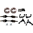 9-Piece Kit Front, Driver and Passenger Side Axle Assembly - New 9-Piece Kit 4WD, Includes (1) Brake Pad Set, (4) Control Arm, (2) Axle Assembly and (2) Brake Disc