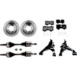 7-Piece Kit Front, Driver and Passenger Side, Lower Control Arm Kit, Includes (1) Brake Pad Set, (2) Control Arm, (2) Axle Assembly and (2) Brake Disc