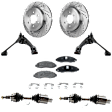 7-Piece Kit Front, Driver and Passenger Side, Lower Control Arm Kit, Includes (2) Axle Assembly, (2) Control Arm, (2) Disc, and (1) Pad Set