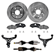 7-Piece Kit Front, Driver and Passenger Side, Lower Control Arm Kit, Includes (1) Brake Pad Set, (2) Control Arm, (2) Axle Assembly and (2) Brake Disc
