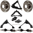 9-Piece Kit Front, Driver and Passenger Side, Upper and Lower Control Arm Kit, Includes (2) Brake Disc, (1) Brake Pad Set, (4) Control Arm and (2) Axle Assembly