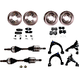 12-Piece Kit Front, Driver and Passenger Side, Upper and Lower Control Arm Kit, Includes (2) Brake Pad Set, (4) Control Arm, (2) Axle Assembly and (4) Brake Disc