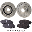 2-Wheel Set Front Brake Disc and Pad Kit, Cross-drilled and Slotted 299.97 mm Ceramic Pro-Line Series, Includes (1) Brake Pad Set and (2) Brake Disc