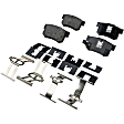 2009 Honda Civic - 2-Wheel Set Rear Brake Disc and Pad Kit, Cross-drilled and Slotted 5 Lugs 259.59 mm Ceramic Pro-Line Series, Includes (1) Brake Pad Set and (2) Brake Disc