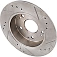 2009 Honda Civic - 2-Wheel Set Rear Brake Disc and Pad Kit, Cross-drilled and Slotted 5 Lugs 259.59 mm Ceramic Pro-Line Series, Includes (1) Brake Pad Set and (2) Brake Disc