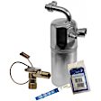 3-Piece Kit A/C Compressor with A/C Condenser and A/C Service Kit (A/C Accumulator, Expansion Valve, Orifice Tube, and A/C O-Ring and Gasket Seal Kit), 4-Groove Pulley, Two Bolts to Mount the Hoses