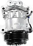 2000 GMC Savana 2500 - 3-Piece Kit A/C Compressor Kit, 5.7L 8Cyl, 4.33in Diameter, 6 Groove, Acum/Drier 1411644, Front Exp Valve 3411243, HT6, Hose On Top, O-Ring Seal Kit 1321274, PAG 46 Oil, Rear Exp Valve 341144, With Rear Air Conditioning, with 2 O'Clock Coil