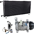 3-Piece Kit A/C Compressor Kit, With Clutch, 4-Groove Pulley, Includes (1) A/C Compressor, (1) A/C Condenser and (1) A/C Service Kit