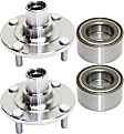2-Wheel Set Front Wheel Hub, 4 Lugs, With Bearing, FWD, 2.5L, 4Cyl, Includes (2) Wheel Bearing and (2) Wheel Hub