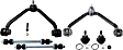 6-Piece Kit Front, Driver and Passenger Side, Upper Control Arm Kit, Includes (2) Ball Joint, (2) Control Arm, and (2) Sway Bar Link