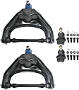 4-Piece Kit Front, Driver and Passenger Side, Upper Control Arm Kit, Includes (2) Ball Joint and (2) Control Arm