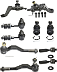 10-Piece Kit Front, Driver and Passenger Side Suspension Kit, Includes (4) Tie Rod End, (2) Sway Bar Link and (4) Ball Joint
