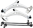 4-Piece Kit Front, Driver and Passenger Side, Lower Control Arm Kit, Includes (2) Control Arm and (2) Sway Bar Link