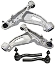 4-Piece Kit Front, Driver and Passenger Side, Lower Control Arm Kit, Includes (2) Control Arm and (2) Tie Rod End