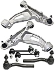 6-Piece Kit Front, Driver and Passenger Side, Lower Control Arm Kit, Includes (2) Control Arm, (2) Tie Rod End and (2) Sway Bar Link