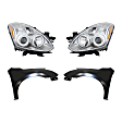 3-Piece Kit Driver and Passenger Side Halogen Headlight, Without bulb(s), OE Replacement, Coupe, Includes (2) Fender and (1) Headlight