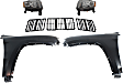 5-Piece Kit Driver and Passenger Side Halogen Headlight, With bulb(s), OE Replacement, Includes (2) Headlight, (2) Fender and (1) Grille Assembly