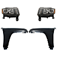 4-Piece Kit Driver and Passenger Side Halogen Headlight, With bulb(s), OE Replacement, CAPA Certified, Includes (2) Fender and (2) Headlight