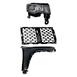 3-Piece Kit Passenger Side Halogen Headlight, Includes (1) Fender, (1) Grille Assembly, and (1) Headlight