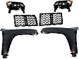 6-Piece Kit Driver and Passenger Side Halogen Headlight, With bulb(s), OE Replacement, Includes (2) Headlight, (2) Fender and (2) Grille Assembly