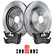 2-Wheel Set Rear Brake Disc and Pad Kit, Plain Surface 5 Lugs 352.04 mm Ceramic Pro-Line Series, Includes (2) Disc and (1) Pad Set