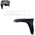 3-Piece Kit Driver Side Halogen Headlight, Includes (1) Fender, (1) Grille Assembly, and (1) Headlight, CAPA Certified