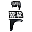 3-Piece Kit Passenger Side Halogen Headlight, Includes (1) Fender, (1) Grille Assembly, and (1) Headlight, CAPA Certified
