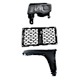 3-Piece Kit Driver Side Halogen Headlight, Includes (1) Fender, (1) Grille Assembly, and (1) Headlight, CAPA Certified