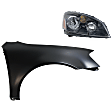 2-Piece Kit Passenger Side Halogen Headlight, With bulb(s), OE Replacement, Includes (1) Fender and (1) Headlight