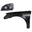 2-Piece Kit Driver Side Halogen Headlight, With bulb(s), OE Replacement, Includes (1) Fender and (1) Headlight