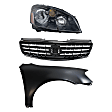 3-Piece Kit Passenger Side Halogen Headlight, Includes (1) Fender, (1) Grille Assembly, and (1) Headlight