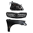 3-Piece Kit Passenger Side HID/Xenon Headlight, Without bulb(s), Includes (1) Fender, (1) Grille Assembly, and (1) Headlight