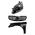 3-Piece Kit Driver Side HID/Xenon Headlight, Without bulb(s), Includes (1) Fender, (1) Grille Assembly, and (1) Headlight