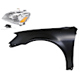 2-Piece Kit Driver Side HID/Xenon Headlight, With bulb(s), Sedan, OE Replacement, Includes (1) Fender and (1) Headlight