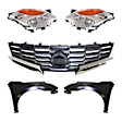 5-Piece Kit Driver and Passenger Side HID/Xenon Headlight, Coupe, Includes (2) Fender, (1) Grille Assembly, and (2) Headlight