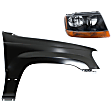 2-Piece Kit Passenger Side Halogen Headlight, With bulb(s), OE Replacement, Includes (1) Fender and (1) Headlight