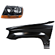 2-Piece Kit Driver Side Halogen Headlight, With bulb(s), OE Replacement, Includes (1) Fender and (1) Headlight