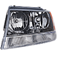 4-Piece Kit Driver and Passenger Side Halogen Headlight, With bulb(s), OE Replacement, Includes (2) Fender and (2) Headlight