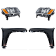 4-Piece Kit Driver and Passenger Side Halogen Headlight, With bulb(s), For Models Without Luxury Group Package, OE Replacement, Includes (2) Fender and (2) Headlight