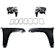 2019 Jeep Grand Cherokee - 5-Piece Kit Front, Driver and Passenger Side Fender, CAPA Certified Includes (2) Fender, (1) Grille Insert, and (2) Headlight