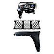 3-Piece Kit, Front, Driver Side Fender, CAPA Certified, Includes (1) Fender, (1) Grille, and (1) Headlight
