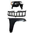 3-Piece Kit, Front, Passenger Side Fender, CAPA Certified, Includes (1) Fender, (1) Grille, and (1) Headlight