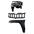 3-Piece Kit, Front, Driver Side Fender, CAPA Certified, Includes (1) Fender, (1) Grille, and (1) Headlight