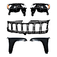 5-Piece Kit, Front, Driver and Passenger Side Fender, CAPA Certified, Includes (2) Fender, (1) Grille, and (2) Headlight