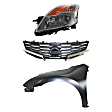 3-Piece Kit, Front, Driver Side Fender, 2-Door, Coupe, Includes (1) Fender, (1) Grille, and (1) Headlight